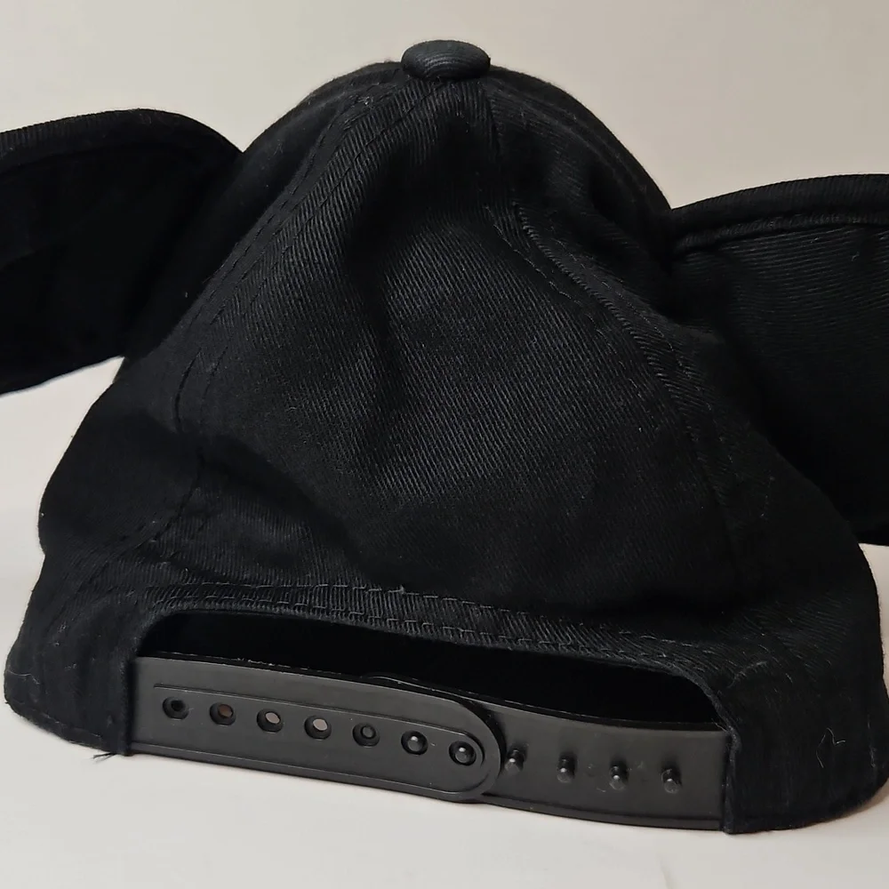 Disney Mickey Ears Black Hat Snapback for Kids w White Embroidery - Picture 3 of 6
